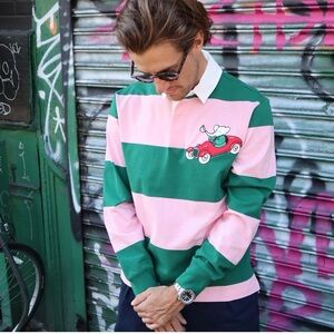 Rowing Blazers Green and Pink Striped Shirt